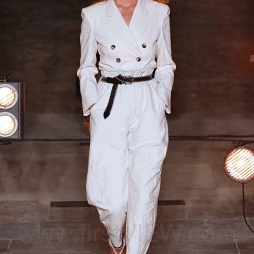 Isabel Marant 2018 SS Runway White Cotton Pants Sz 36 Gorgeous on!!